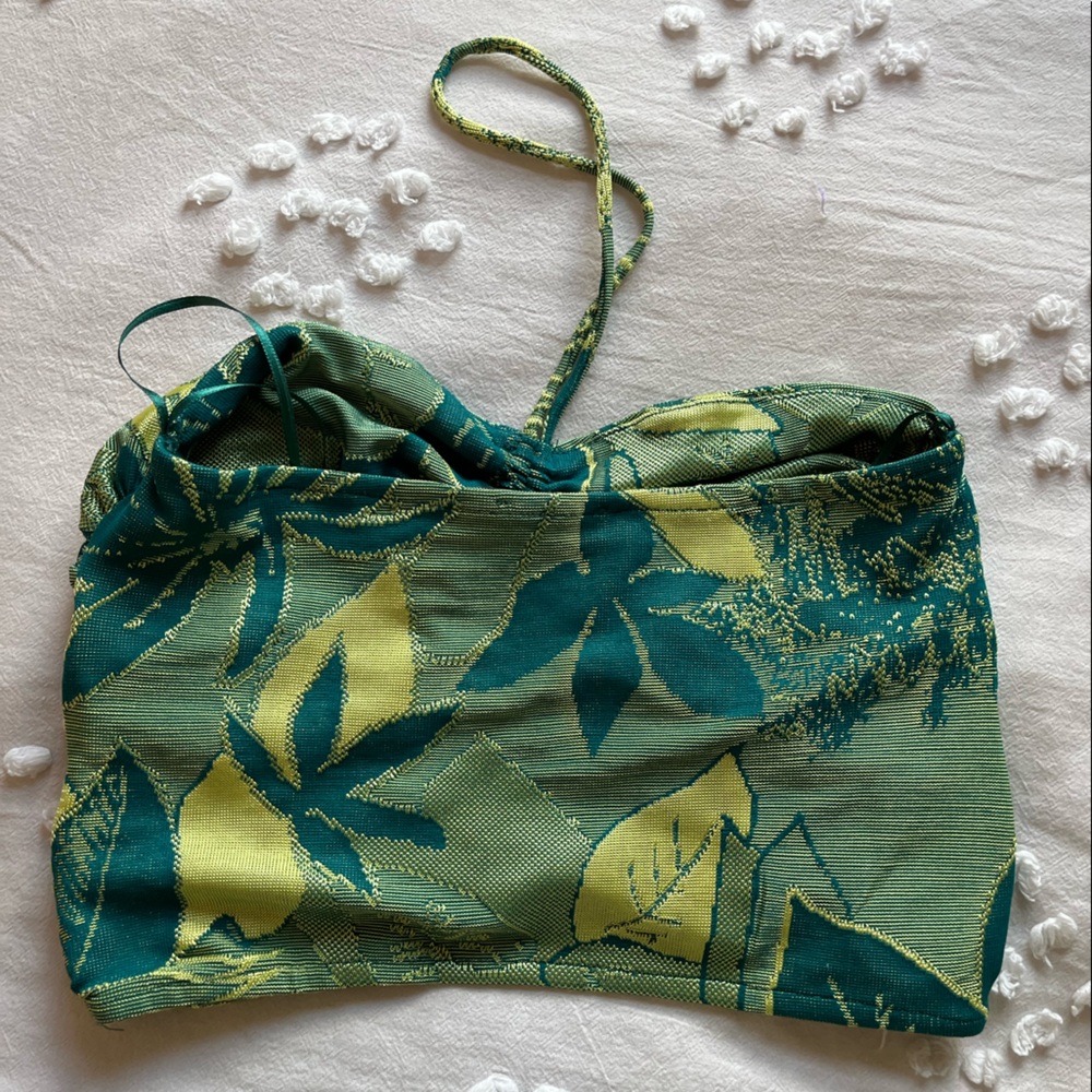 ZARA CUT OUT JACQUARD TOP